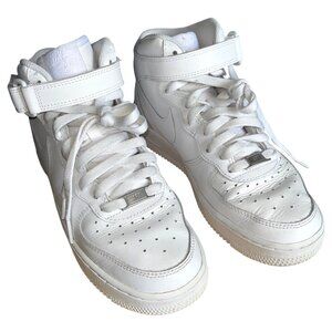 Nike Air Air Force 1 Triple White Mid Top Sneakers Shoes 38.5 6Y Unisex Womens 8